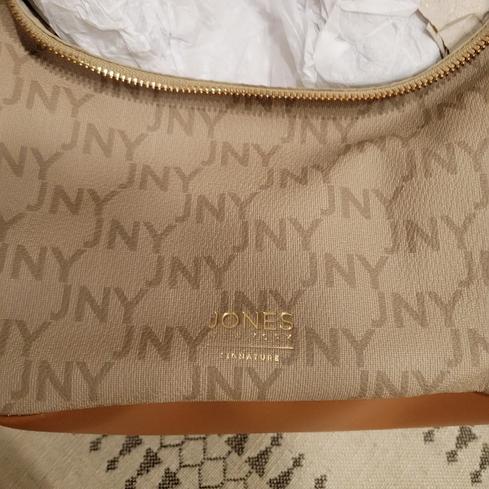 Jones New York Logo Haven Leather Backpack Toffee NWT